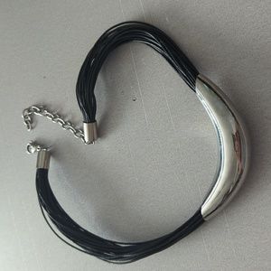 Black and silver choker